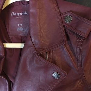 Burgundy motorcycle jacket